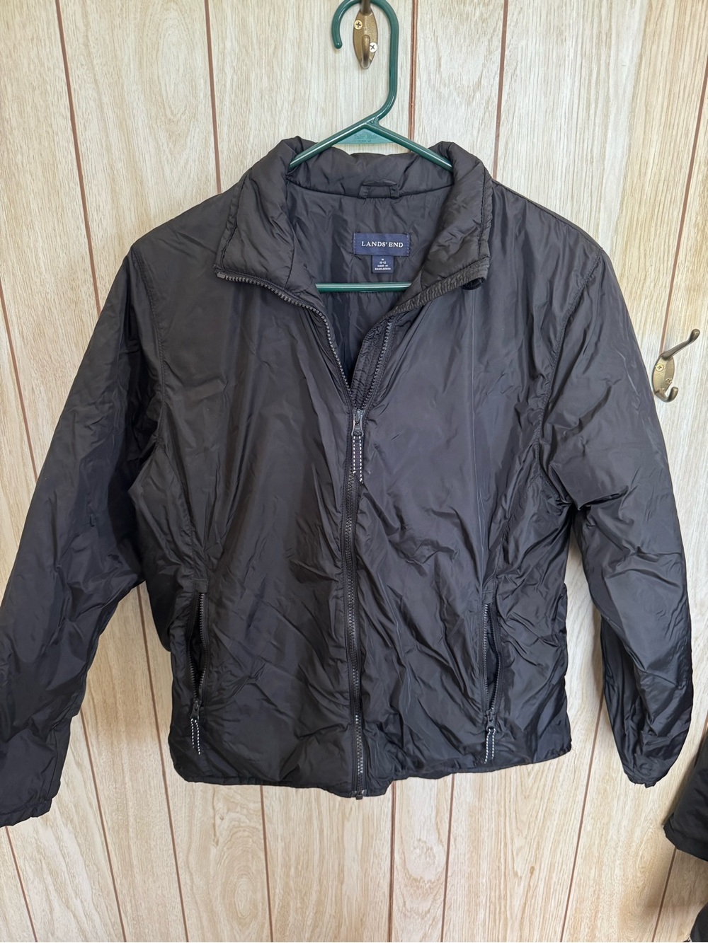 Lands' End Women's Black Packable Puffer Jacket